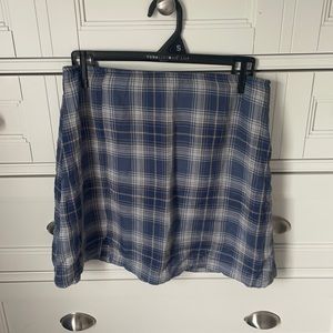 American Eagle Blue Checkered Skirt